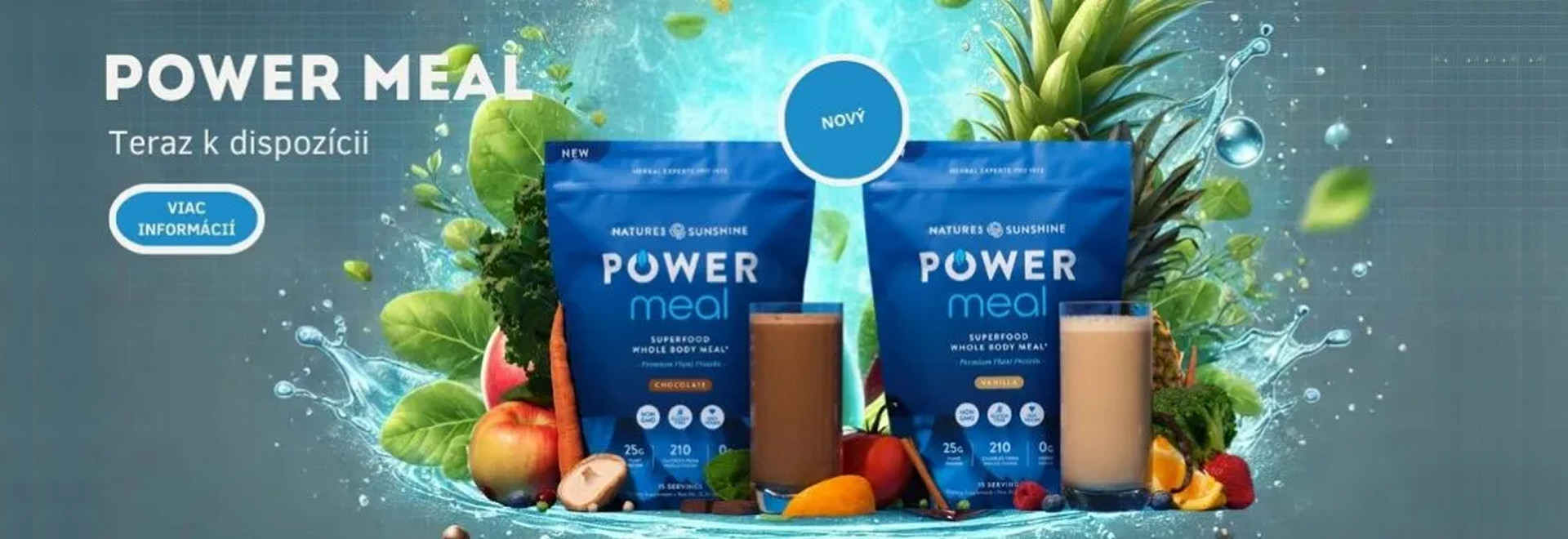 Krémový shake s vanilkovou alebo čokoládovou príchuťou POWER MEAL Nature's Sunshine® USA - Výživné superpotravinové jedlo - nahradí jedno hlavné jedlo